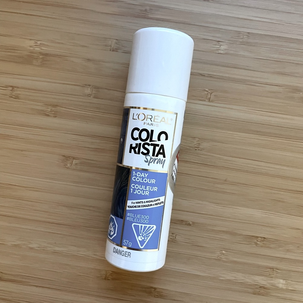 Loreal blue hair spray